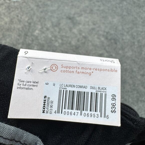 Lauren Conrad Shorts Womens Size 6 Black High Rise Chino Pleated Pockets NEW $36 - Picture 5 of 11